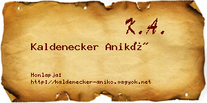 Kaldenecker Anikó névjegykártya