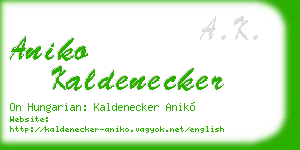 aniko kaldenecker business card