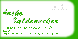 aniko kaldenecker business card